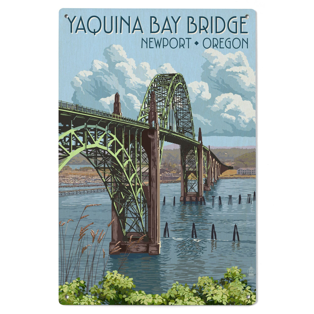 Newport, Oregon, Yaquina Bay Bridge, Lantern Press Artwork, Wood Signs and Postcards Wood Lantern Press 
