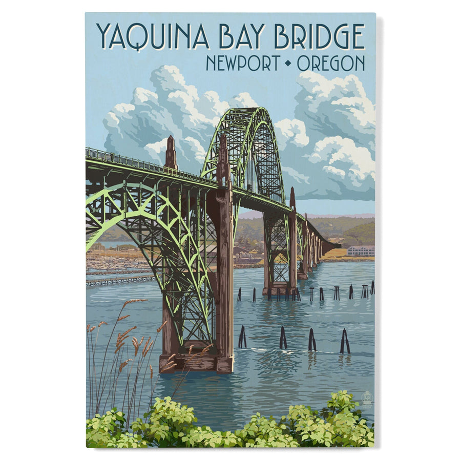 Newport, Oregon, Yaquina Bay Bridge, Lantern Press Artwork, Wood Signs and Postcards Wood Lantern Press 