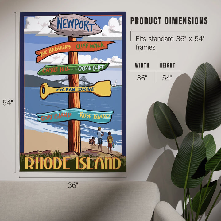 Newport, Rhode Island, Destinations Sign, Art & Giclee Prints Art Lantern Press 