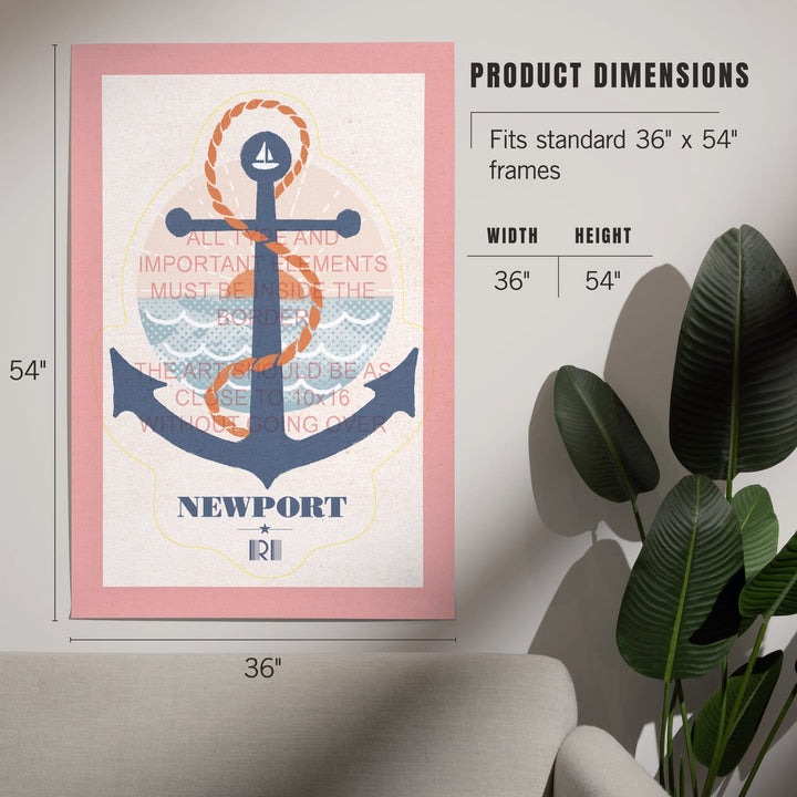 Newport, Rhode Island, Dockside Series, Anchor, Art & Giclee Prints Art Lantern Press 