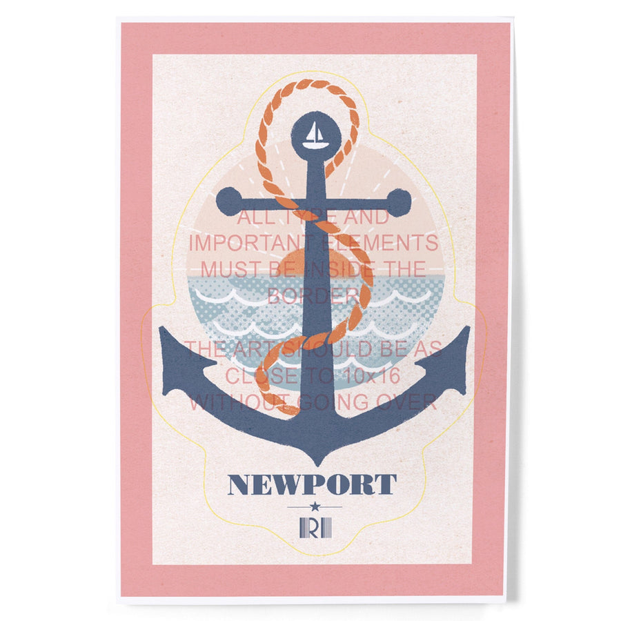 Newport, Rhode Island, Dockside Series, Anchor, Art & Giclee Prints Art Lantern Press 