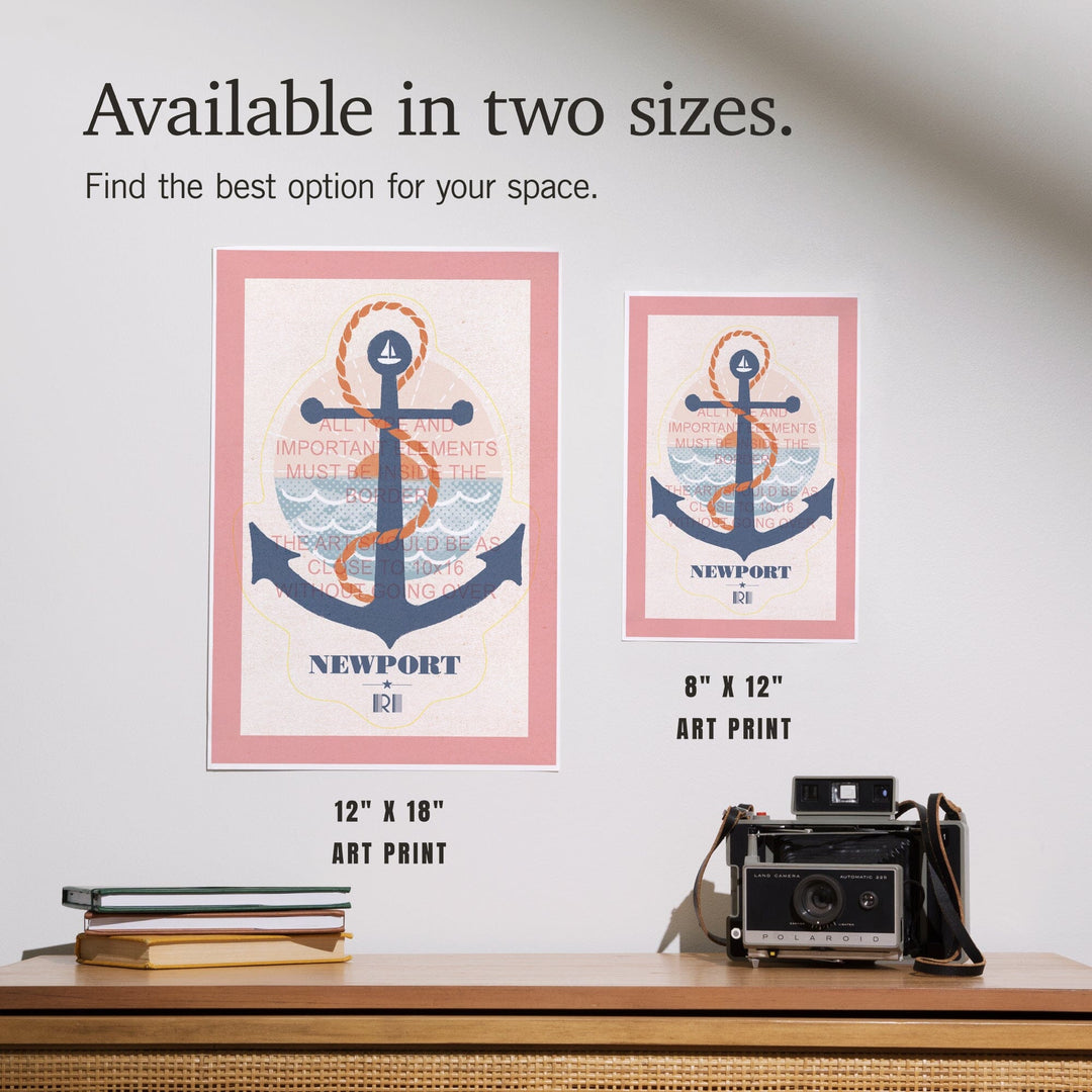 Newport, Rhode Island, Dockside Series, Anchor, Art & Giclee Prints Art Lantern Press 