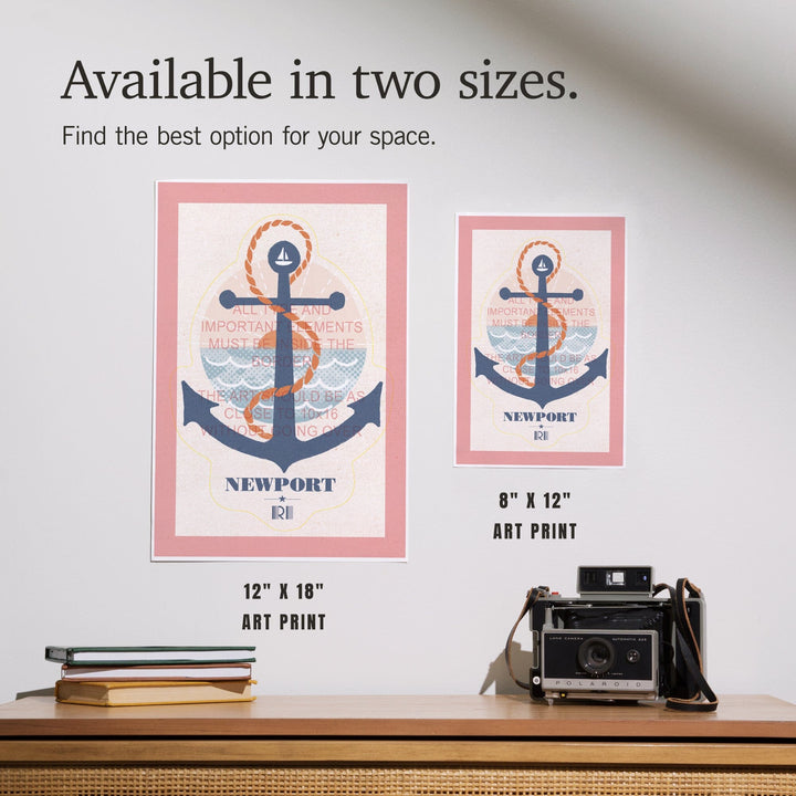 Newport, Rhode Island, Dockside Series, Anchor, Art & Giclee Prints Art Lantern Press 