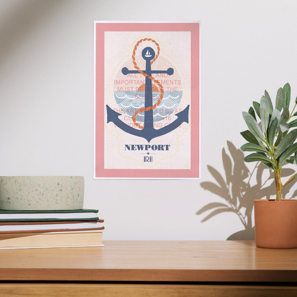 Newport, Rhode Island, Dockside Series, Anchor, Art & Giclee Prints Art Lantern Press 