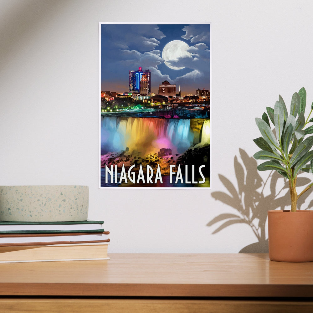 Niagara Falls, New York, American Falls at Night, Art & Giclee Prints Art Lantern Press 