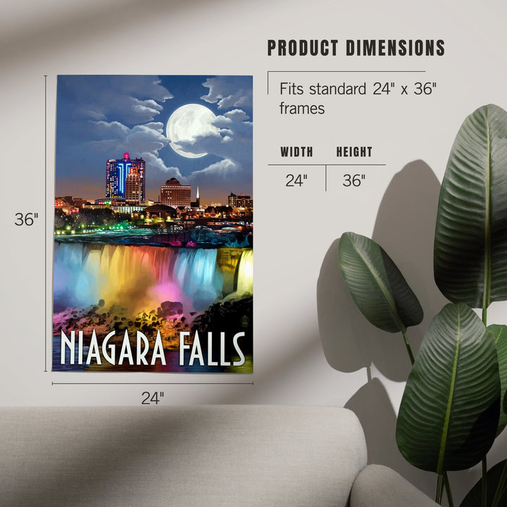 Niagara Falls, New York, American Falls at Night, Art & Giclee Prints Art Lantern Press 