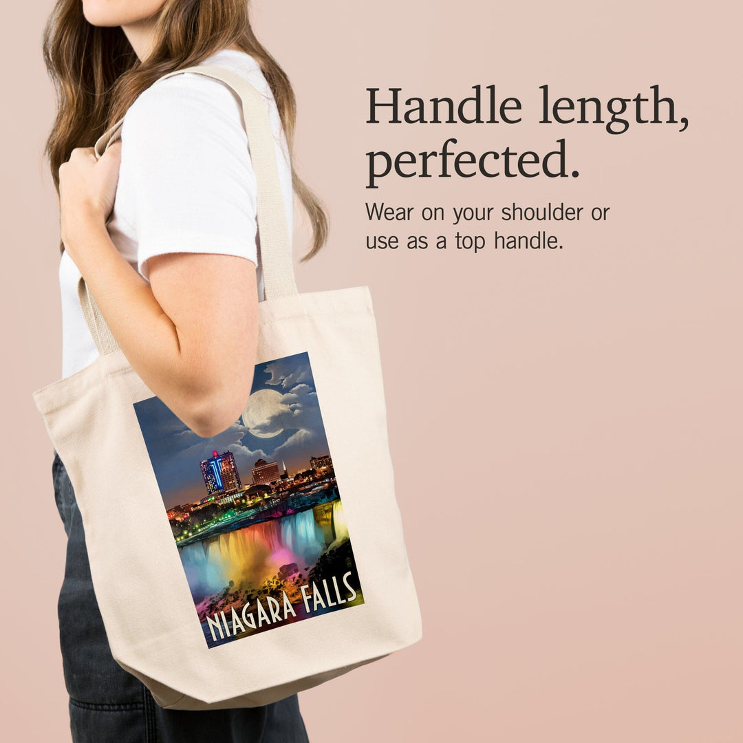 Niagara Falls, New York, American Falls at Night, Tote Bag Totes Lantern Press 