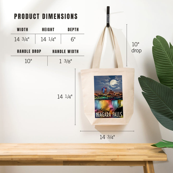 Niagara Falls, New York, American Falls at Night, Tote Bag Totes Lantern Press 