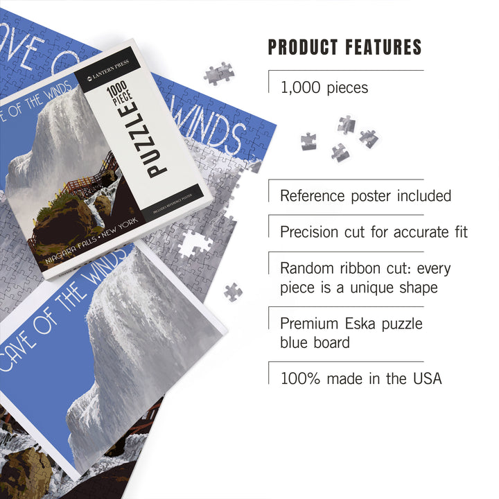 Niagara Falls, New York, Cave of the Winds Close Up, Jigsaw Puzzle Puzzle Lantern Press 