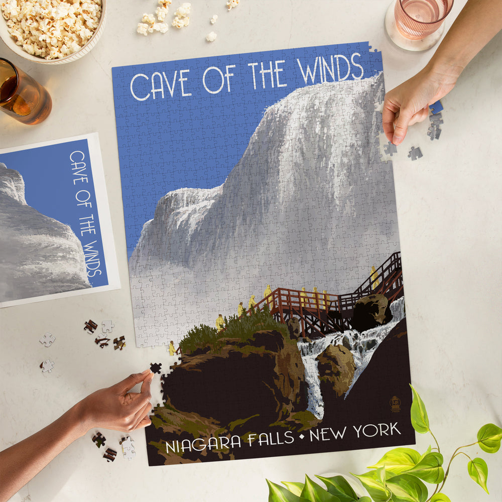 Niagara Falls, New York, Cave of the Winds Close Up, Jigsaw Puzzle Puzzle Lantern Press 