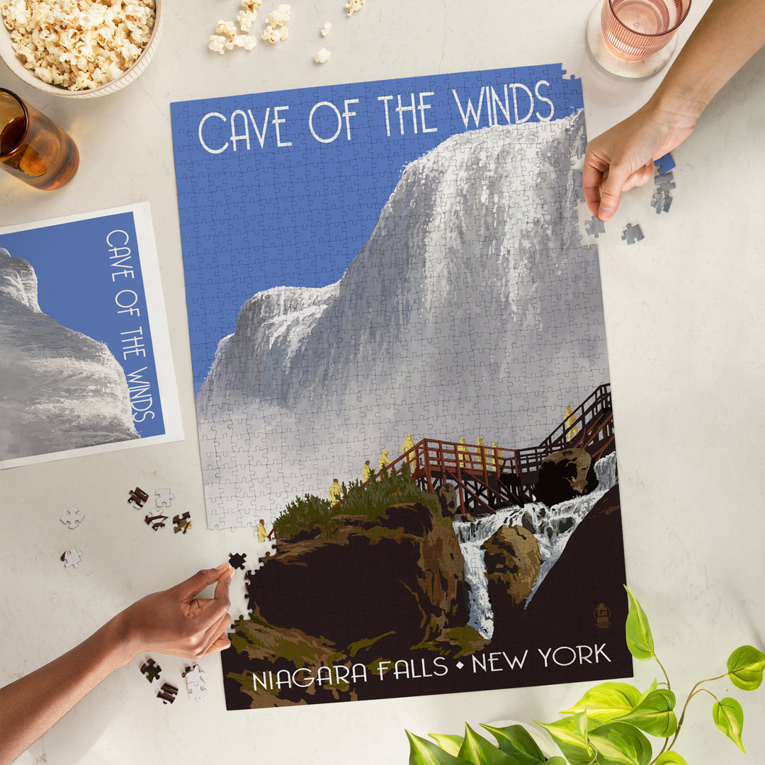 Niagara Falls, New York, Cave of the Winds Close Up, Jigsaw Puzzle Puzzle Lantern Press 