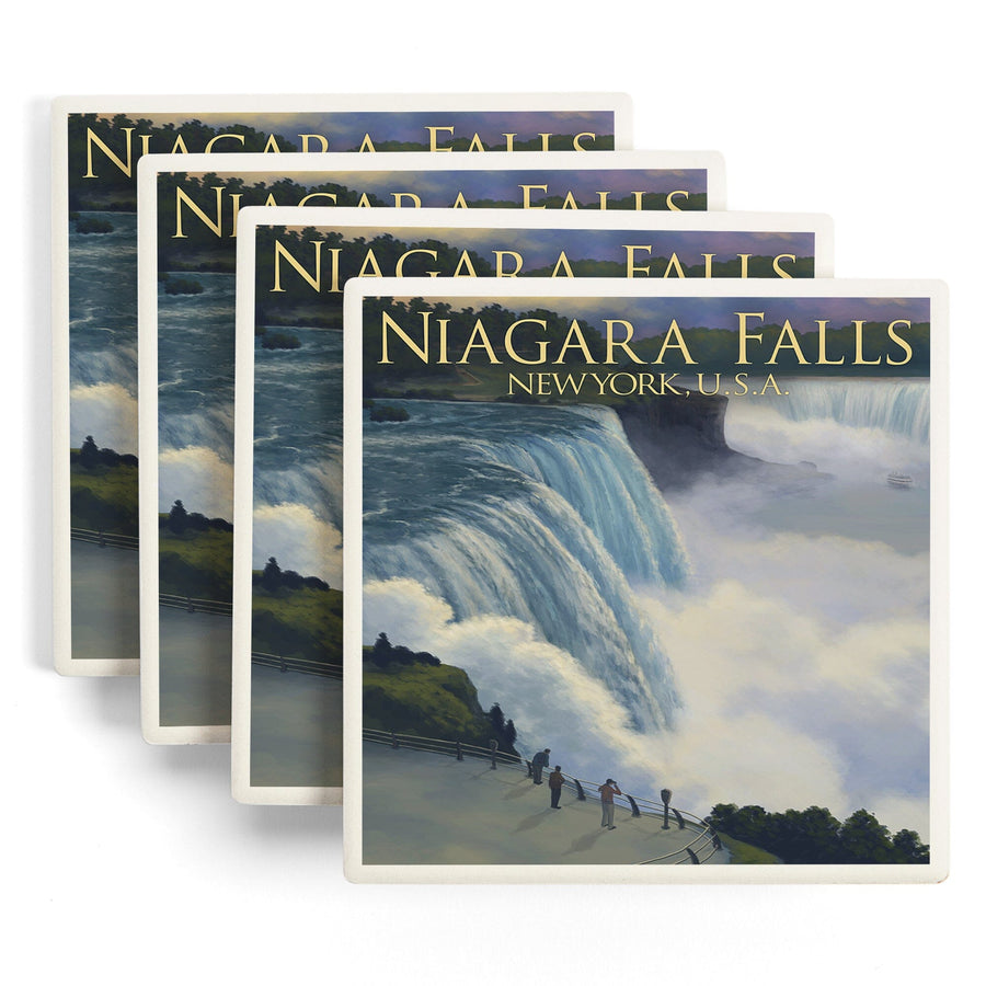 Niagara Falls, New York, Lantern Press Artwork, Coaster Set Coasters Lantern Press 