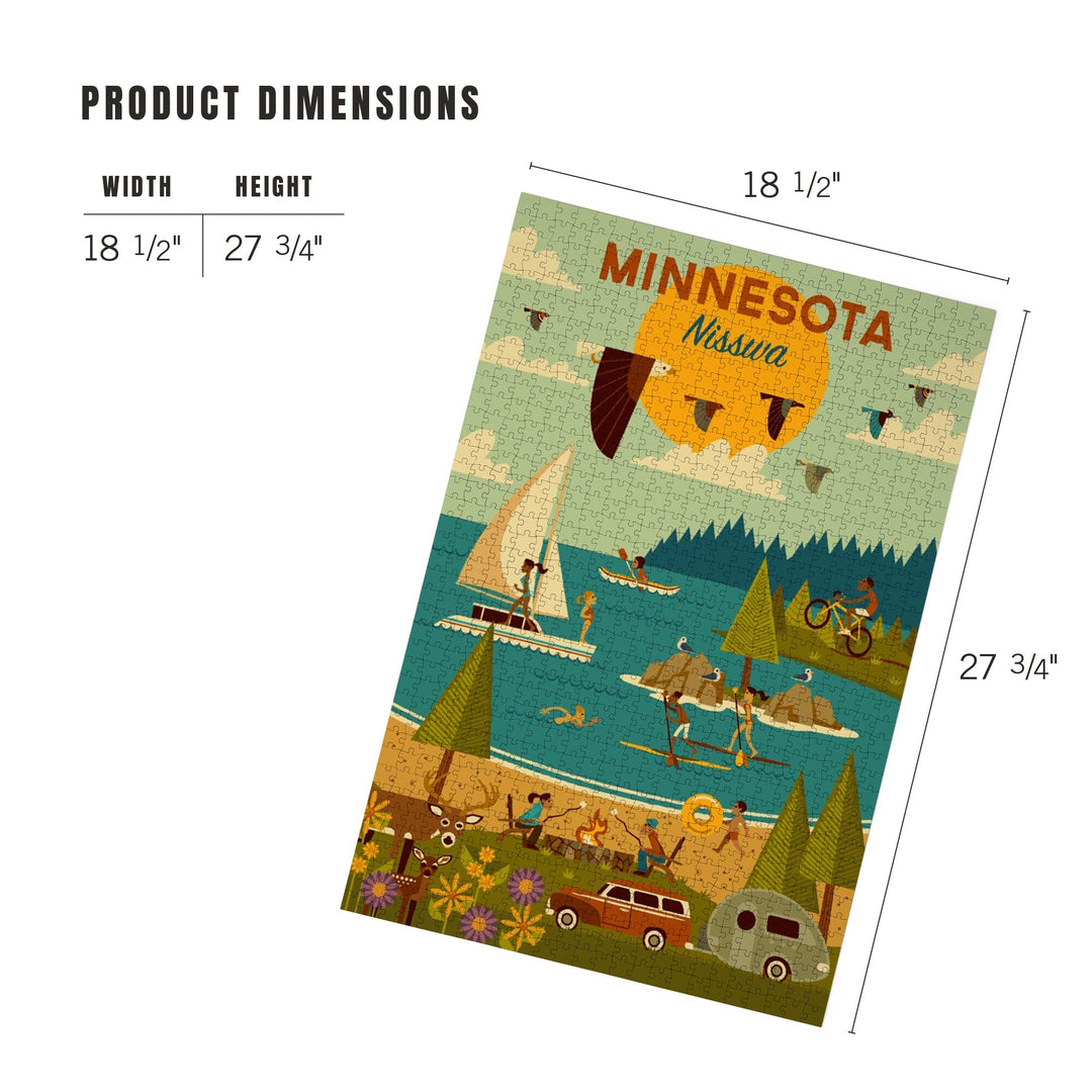 Nisswa, Minnesota, Lake Geometric, Jigsaw Puzzle Puzzle Lantern Press 