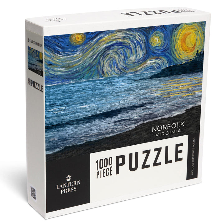 Norfolk, Virginia, Starry Night, Jigsaw Puzzle Puzzle Lantern Press 