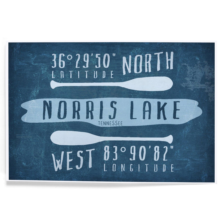 Norris Lake, Tennessee, Lake Essentials, Latitude and Longitude, Art & Giclee Prints Art Lantern Press 