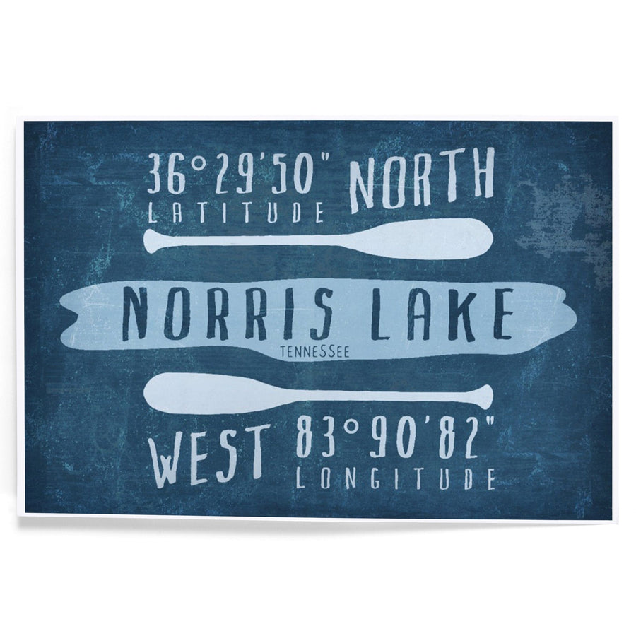 Norris Lake, Tennessee, Lake Essentials, Latitude and Longitude, Art & Giclee Prints Art Lantern Press 