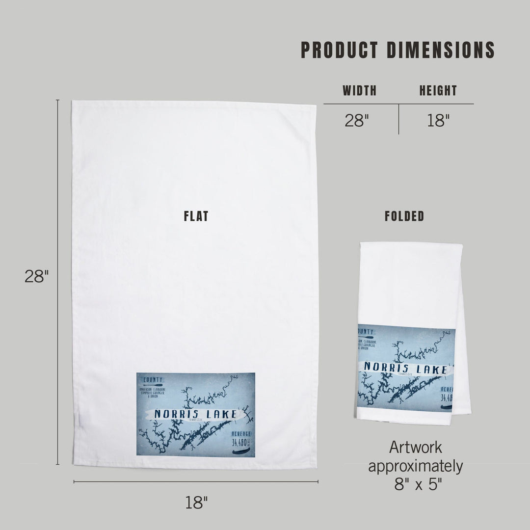 Norris Lake, Tennessee, Lake Essentials, Shape, Acreage and County, Organic Cotton Kitchen Tea Towels Kitchen Lantern Press 