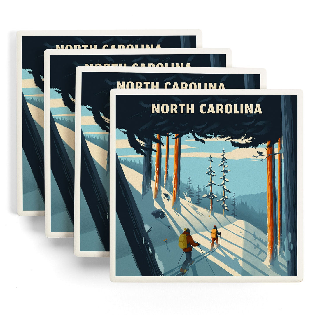 North Carolina, Better on Foot, Snowshoeing, Coasters Coasters Lantern Press 