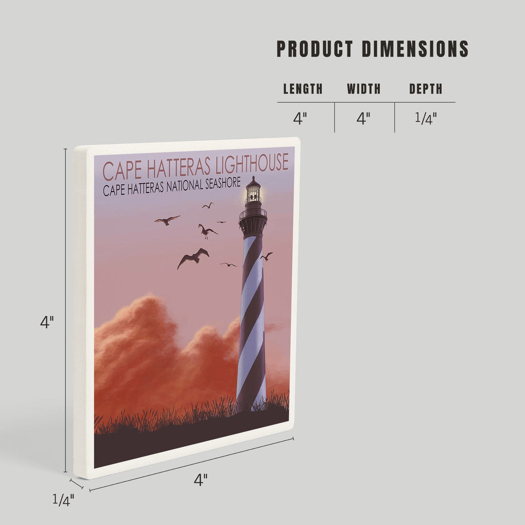 North Carolina, Cape Hatteras Lighthouse, Coasters Coasters Lantern Press 