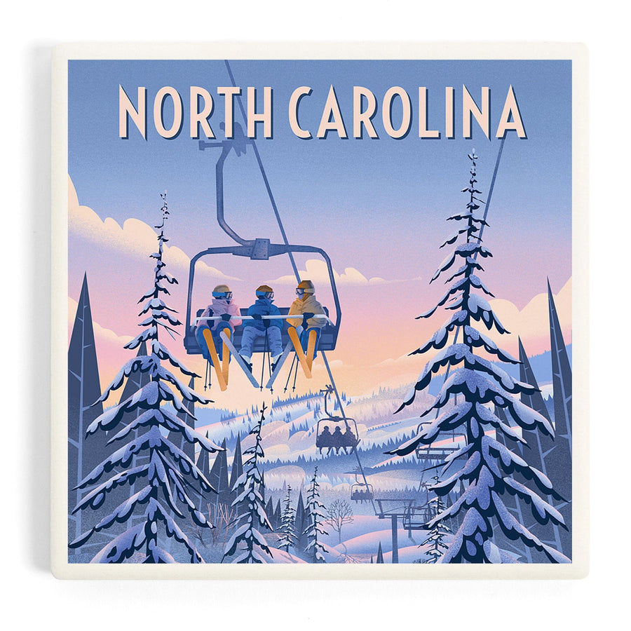 North Carolina, Chill on the Uphill, Ski Lift, Coasters Coasters Lantern Press 