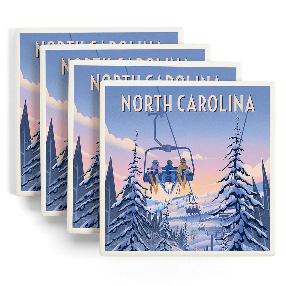 North Carolina, Chill on the Uphill, Ski Lift, Coasters Coasters Lantern Press 