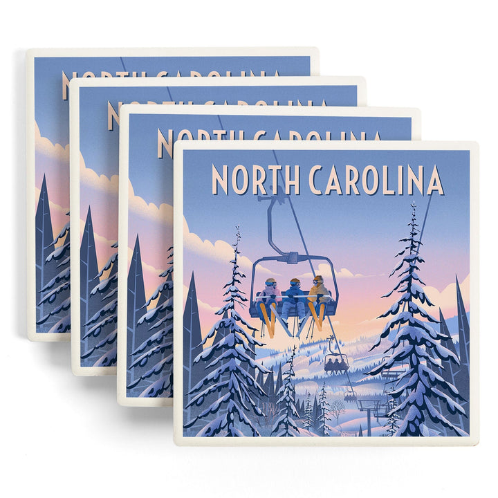 North Carolina, Chill on the Uphill, Ski Lift, Coasters Coasters Lantern Press 