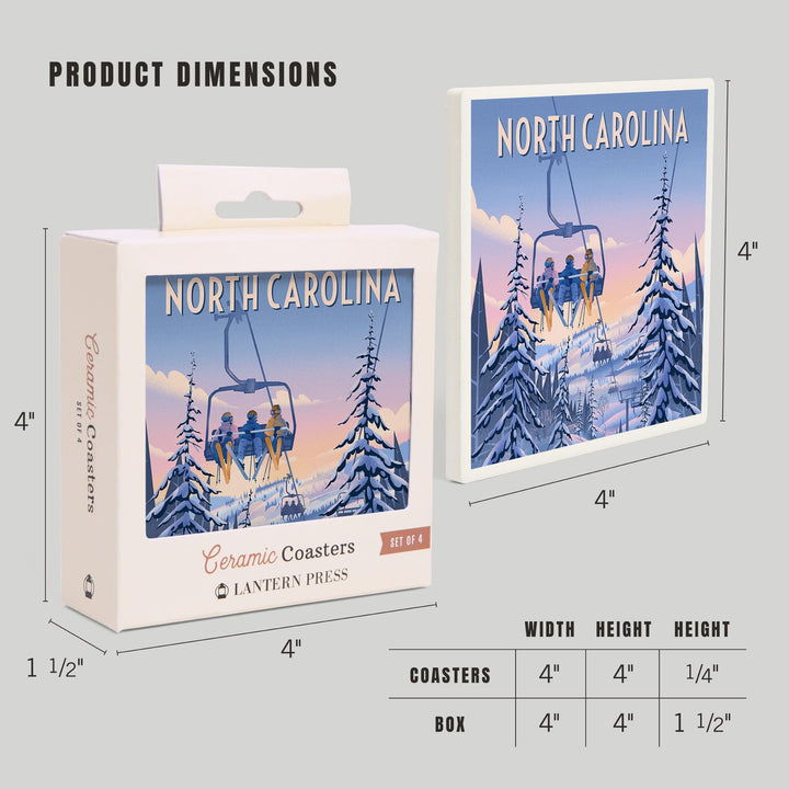 North Carolina, Chill on the Uphill, Ski Lift, Coasters Coasters Lantern Press 