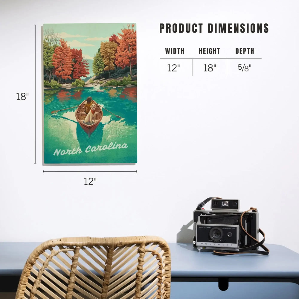 North Carolina, Quiet Explorer, Boating, Mountain, Wood Signs and Postcards Wood Lantern Press 
