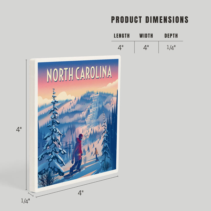 North Carolina, Shred the Gnar, Snowboarding, Coasters Coasters Lantern Press 