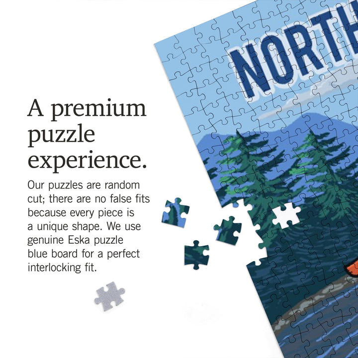 North Carolina, Signpost, River, Jigsaw Puzzle Puzzle Lantern Press 