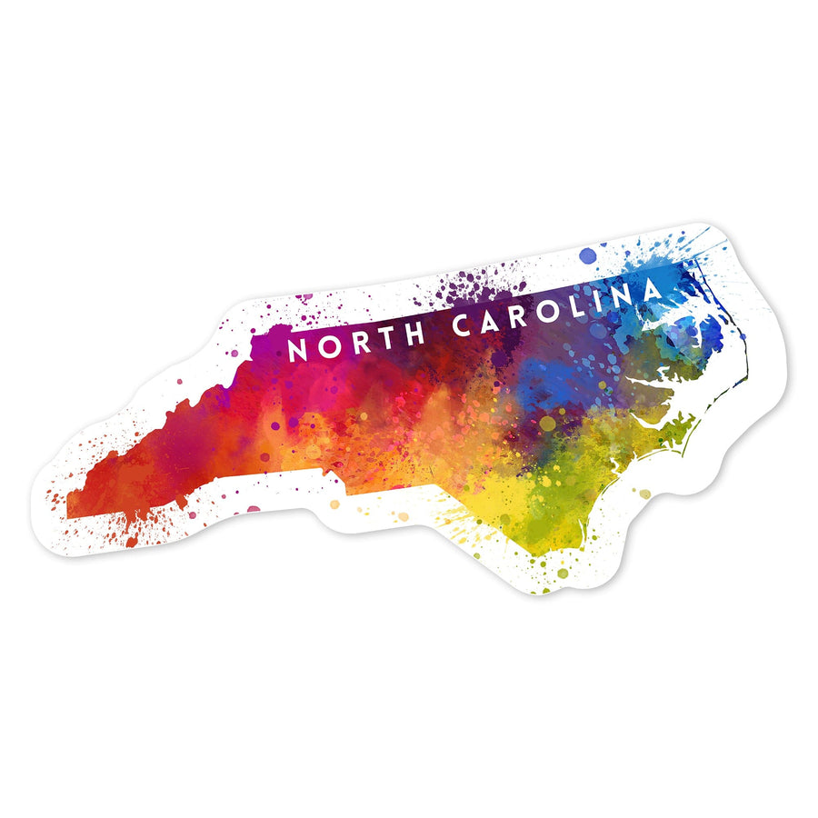 North Carolina, State Abstract, Contour, Vinyl Sticker Sticker Lantern Press 