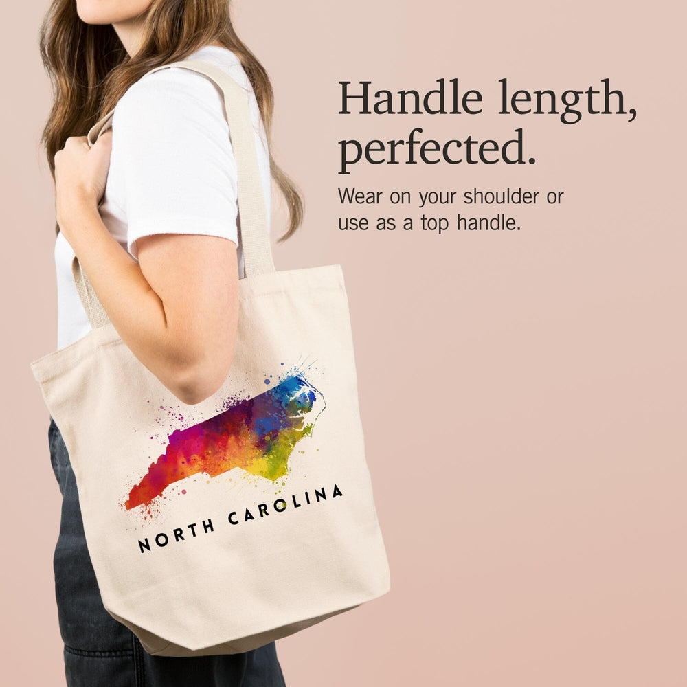 North Carolina, State Abstract Watercolor, Tote Bag Totes Lantern Press 