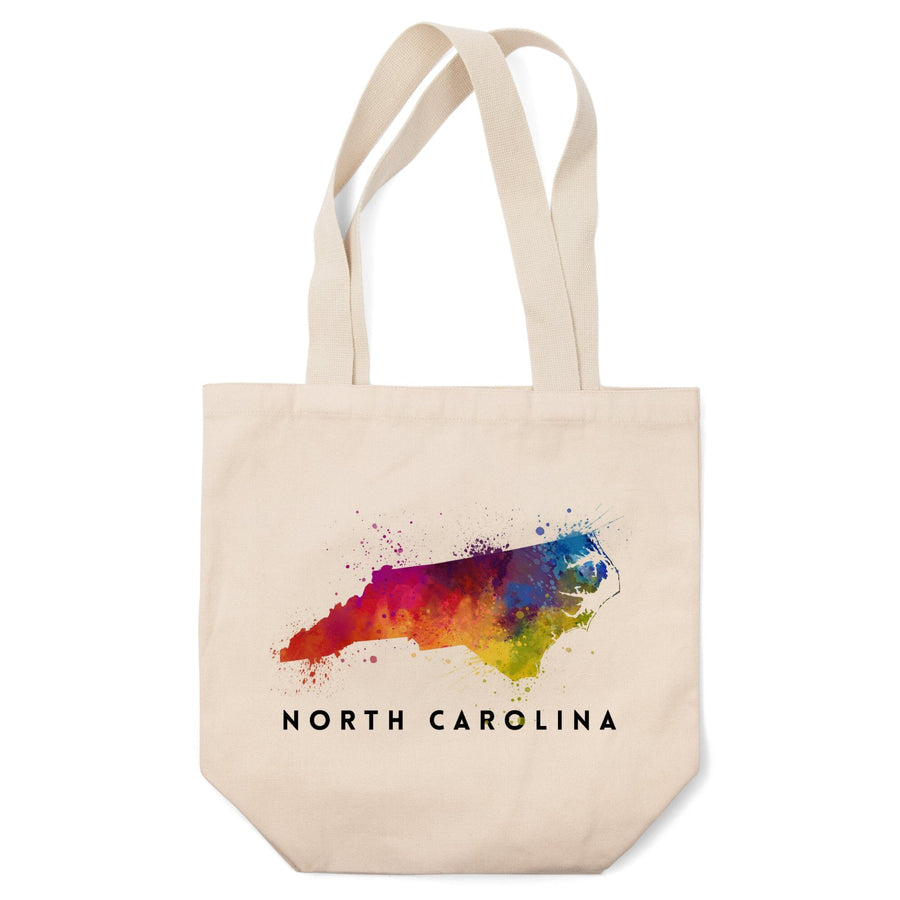 North Carolina, State Abstract Watercolor, Tote Bag Totes Lantern Press 