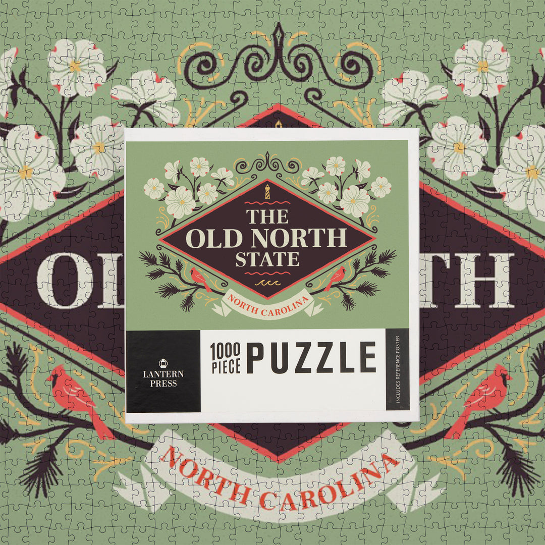 North Carolina, State Motto Crest, State Series, Jigsaw Puzzle Puzzle Lantern Press 