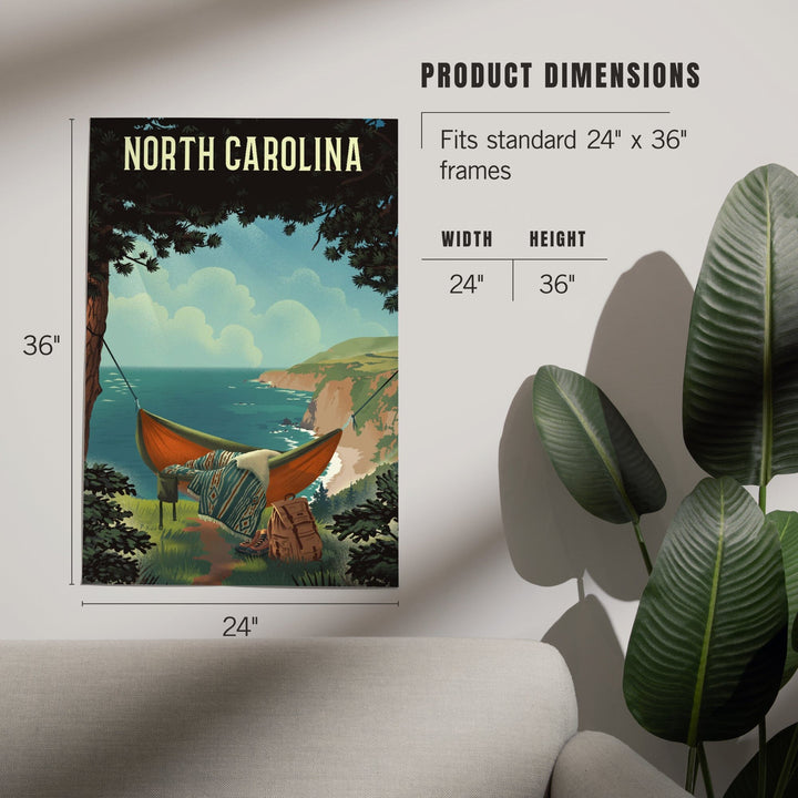 North Carolina, Today's Office, Coastal Series, Hammock on Beach, Art & Giclee Prints Art Lantern Press 