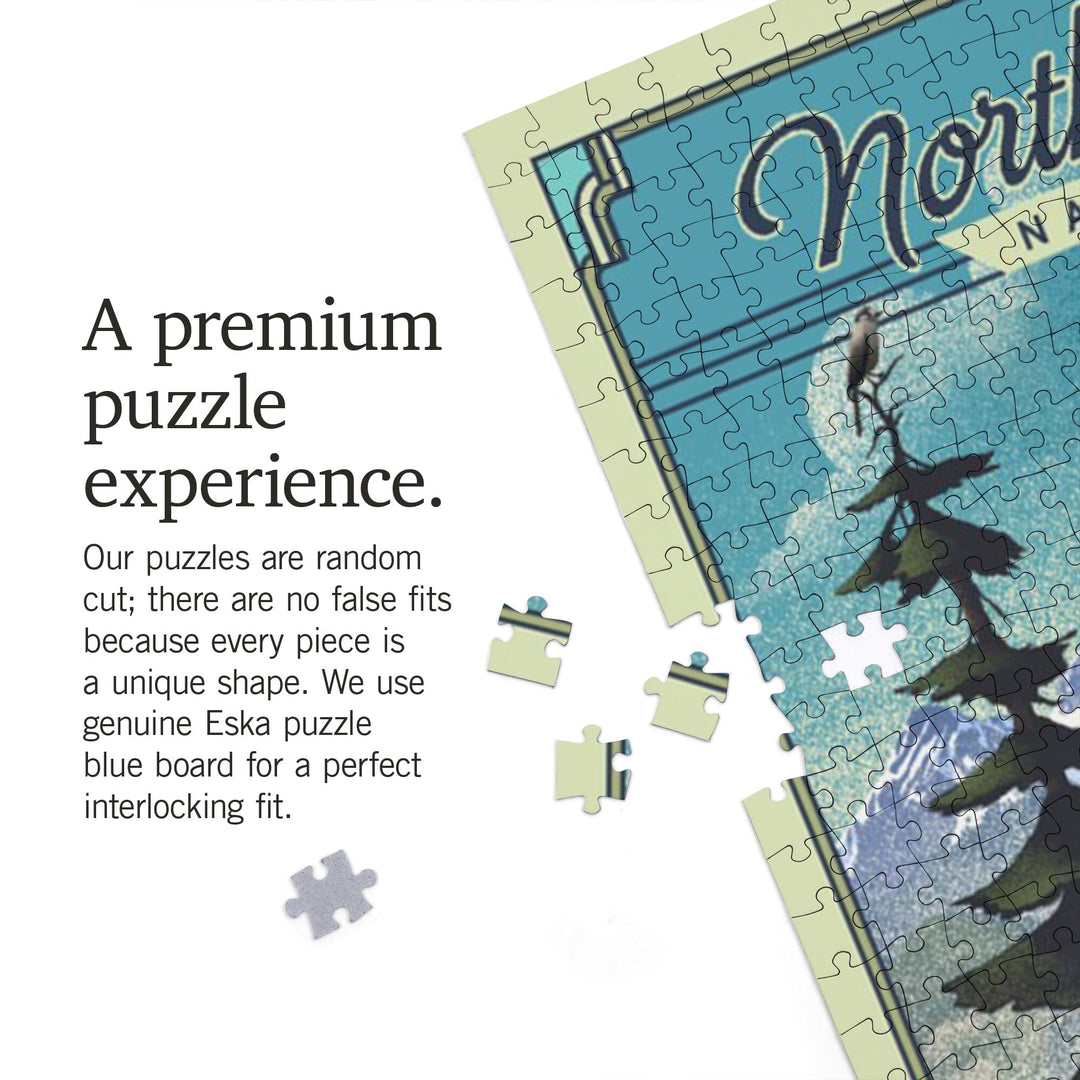 North Cascades National Park, Washington, Lithograph National Park Series, Jigsaw Puzzle Puzzle Lantern Press 
