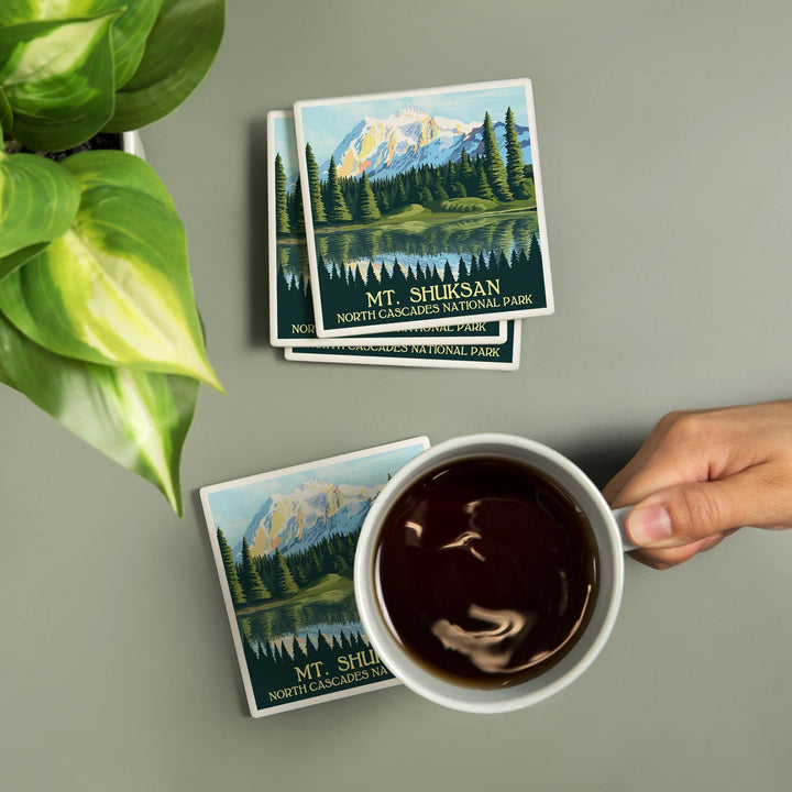 North Cascades National Park, Washington, Mount Shuksan, Coasters Coasters Lantern Press 