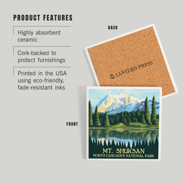 North Cascades National Park, Washington, Mount Shuksan, Coasters Coasters Lantern Press 