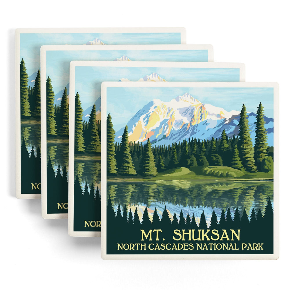 North Cascades National Park, Washington, Mount Shuksan, Coasters Coasters Lantern Press 