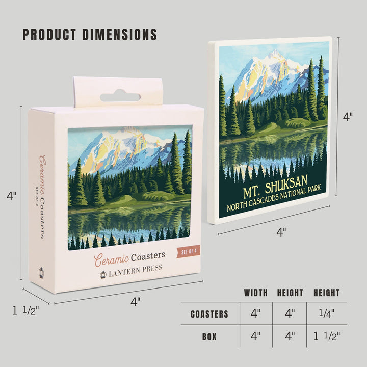 North Cascades National Park, Washington, Mount Shuksan, Coasters Coasters Lantern Press 