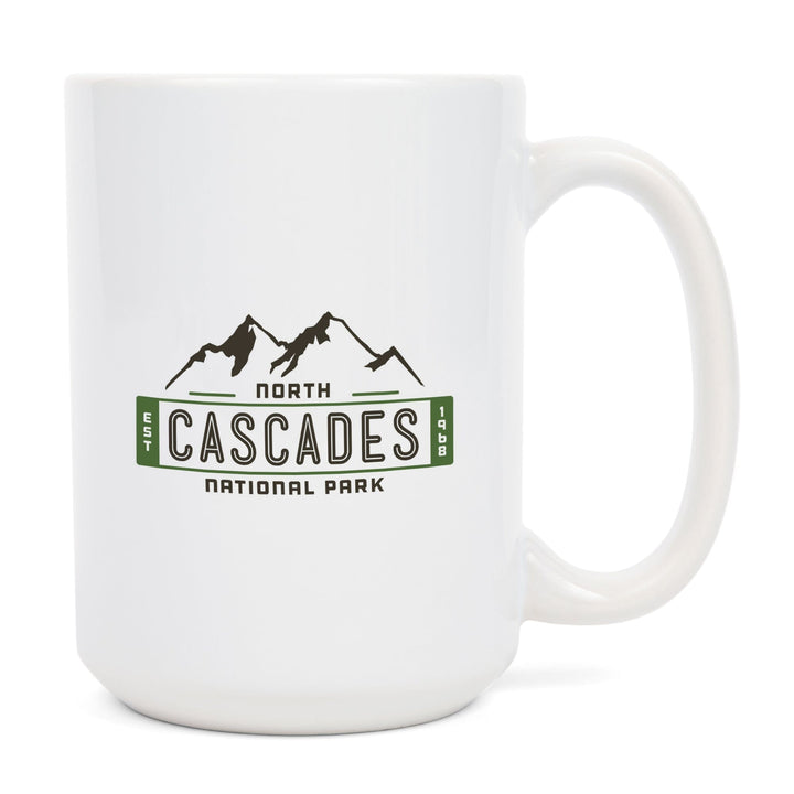 North Cascades National Park, Washington, Mountain, Contour, Vector, Ceramic Mug Mugs Lantern Press 