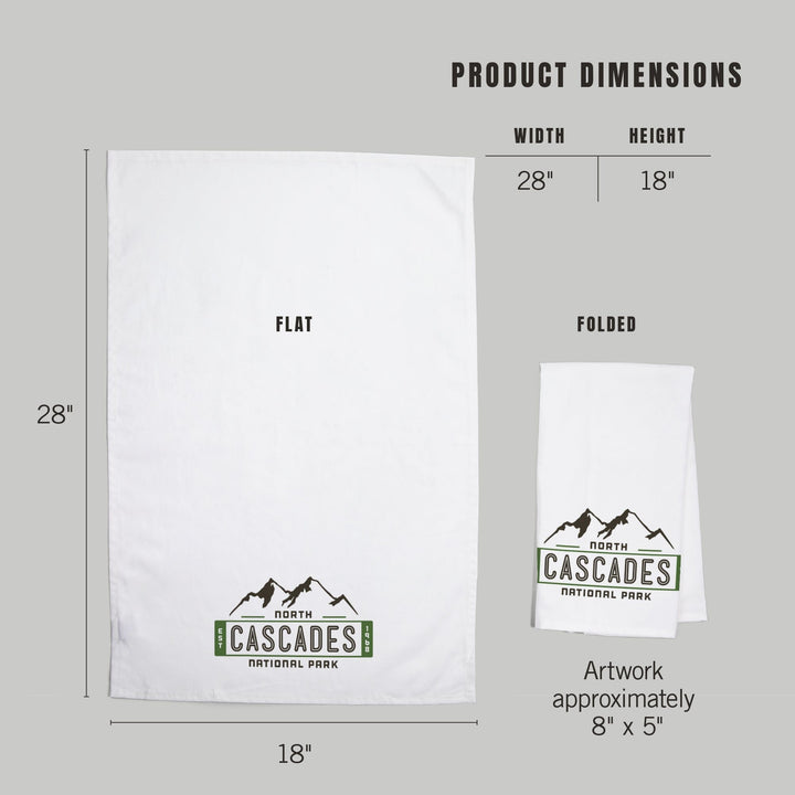 North Cascades National Park, Washington, Mountain, Contour, Vector, Organic Cotton Kitchen Tea Towels Kitchen Lantern Press 