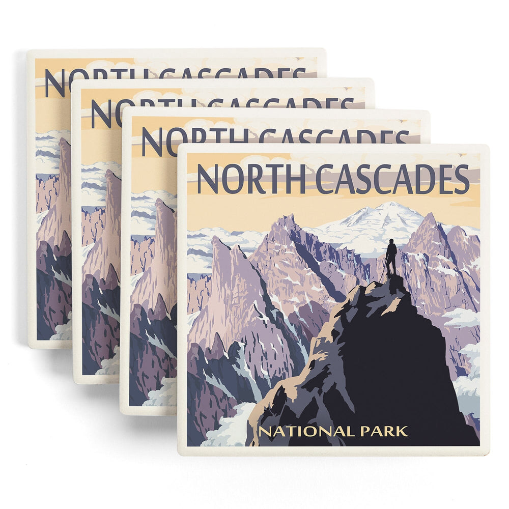 North Cascades National Park, Washington, Mountain Peaks, Coasters Coasters Lantern Press 