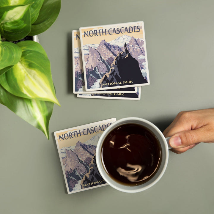 North Cascades National Park, Washington, Mountain Peaks, Coasters Coasters Lantern Press 