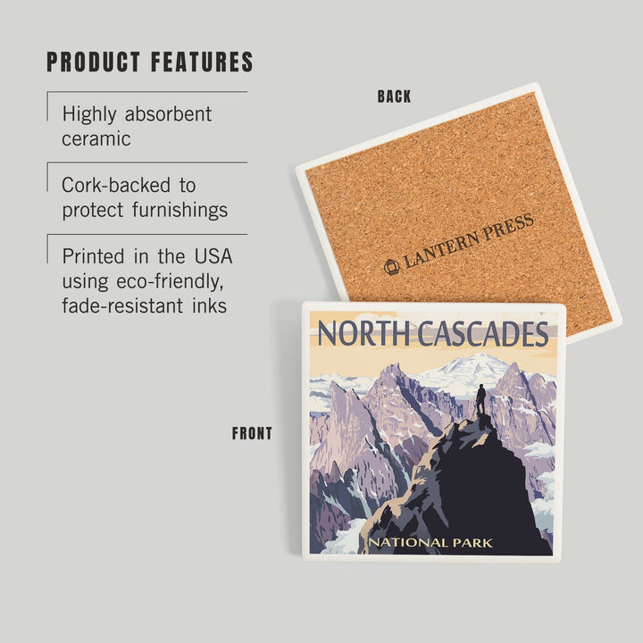 North Cascades National Park, Washington, Mountain Peaks, Coasters Coasters Lantern Press 