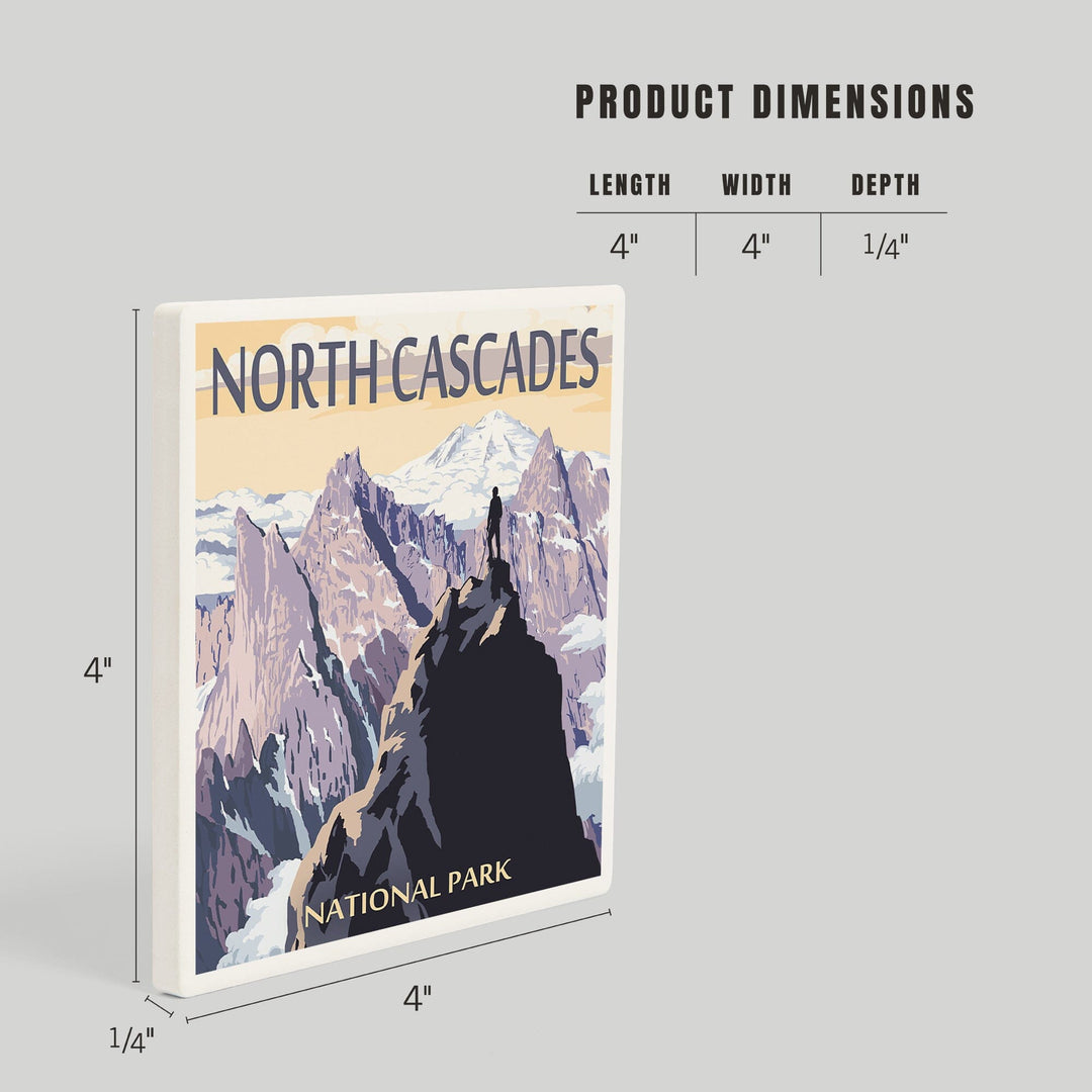 North Cascades National Park, Washington, Mountain Peaks, Coasters Coasters Lantern Press 