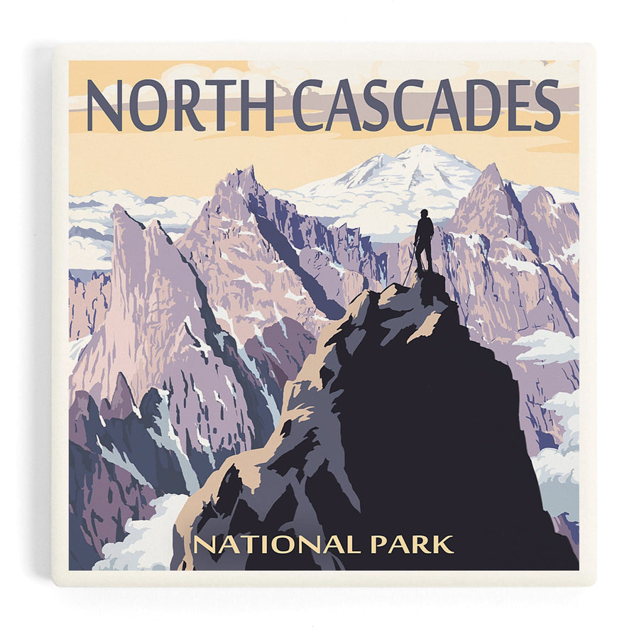 North Cascades National Park, Washington, Mountain Peaks, Coasters Coasters Lantern Press 