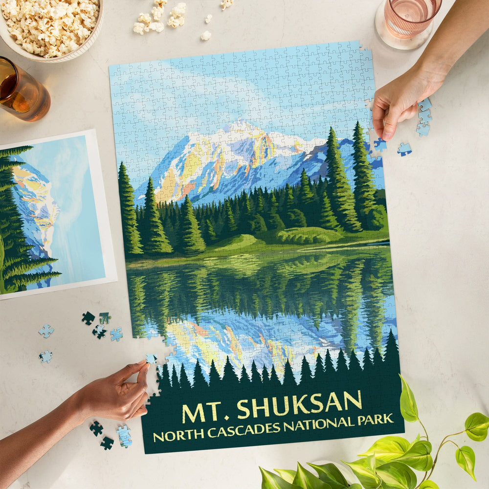 North Cascades National Park, Washington, Mt Shuksan, Jigsaw Puzzle Puzzle Lantern Press 