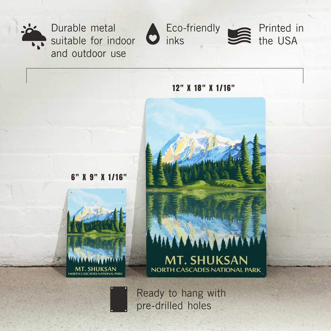 North Cascades National Park, Washington, Mt Shuksan, Metal Signs Metal Lantern Press 