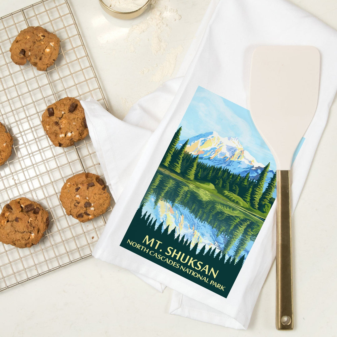 North Cascades National Park, Washington, Mt Shuksan, Organic Cotton Kitchen Tea Towels Kitchen Lantern Press 